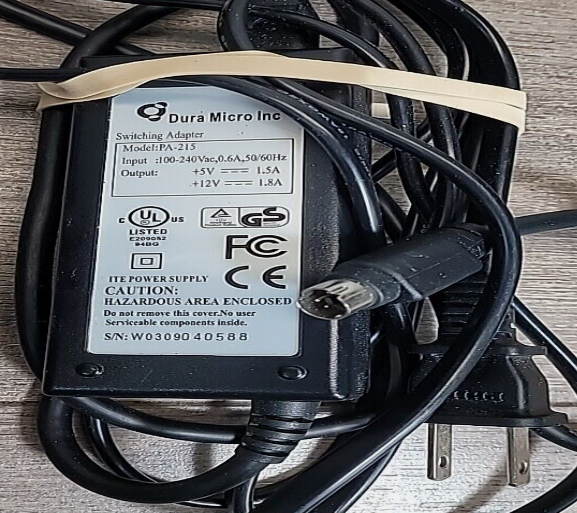 *Brand NEW*Dura Micro Inc PA-215 +5V-1.5A +12V 1.8A AC ADAPTER POWER SUPPLY