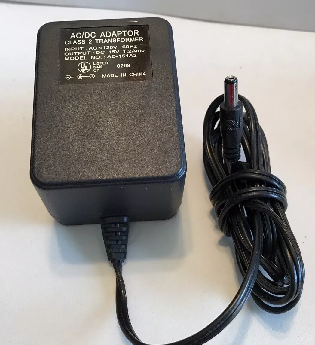 *Brand NEW*Output: DC15V 1.2Amp AC/DC Adapter Class 2 Transformer Input: AC120V Md #AD-151A2