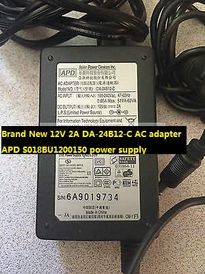 Brand New APD S018BU1200150 power supply 5.5*2.5mm 12V 2A DA-24B12-C AC adapter