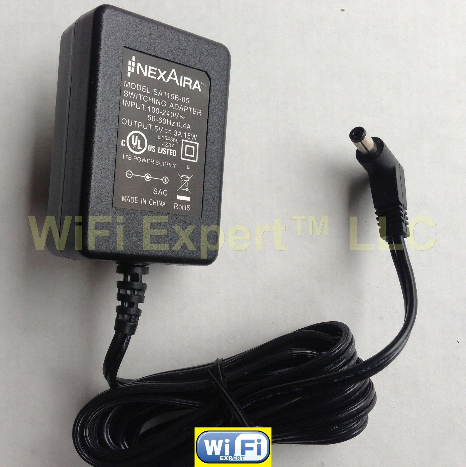 NexAira SA115B-05 Switching Adapter 5 Volt AC Charger 3A 15W IN 100-240V 50-60Hz Auction Includes: 1 (One)