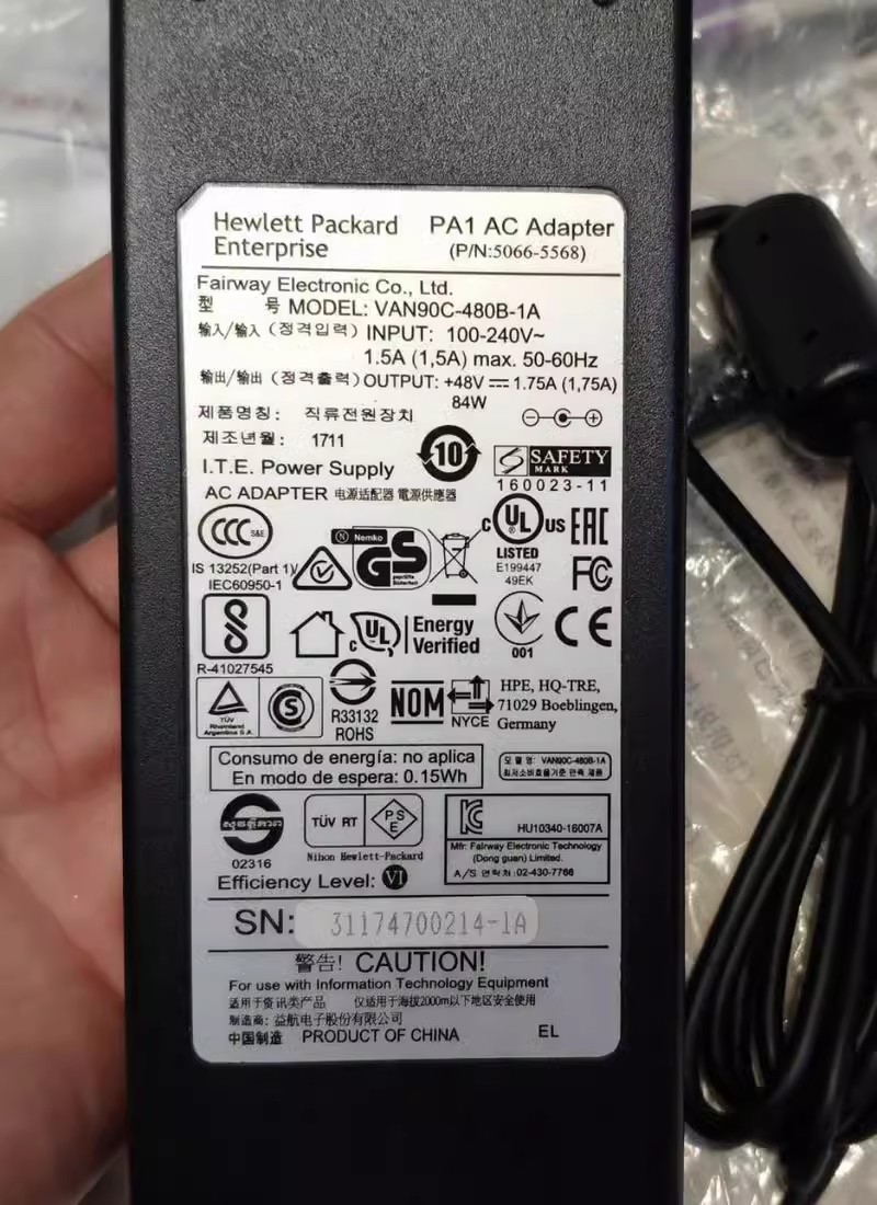 *Brand NEW*VAN90C-480B-1A 48V 1.75A AC ADAPTER Power Supply