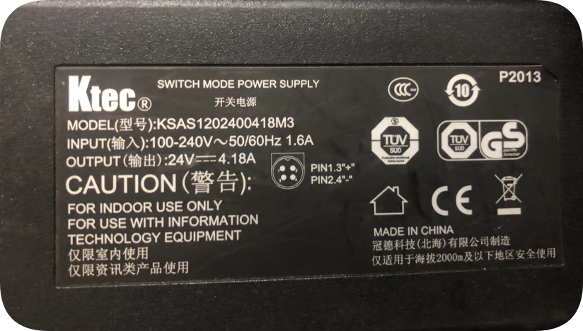 *Brand NEW*Ktec weiyi 27 KSAS1202400418M3 24V 4.18A AC ADAPTER Power Supply