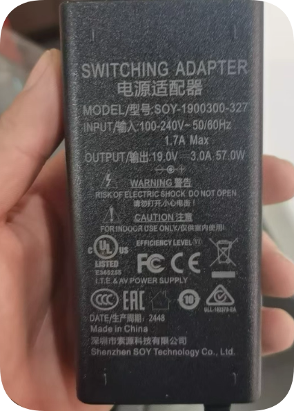 *Brand NEW*19V3A Round Port 57W Charger SOY-1900300-327 Monitor Power Adapter Transformer