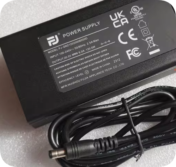 *Brand NEW*Fujia 20V6A power adapter FJ-GN212020006000D round head charging cable 120W transformer