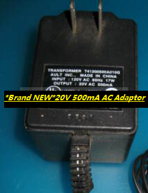 *Brand NEW*U.S. Robotics 10151244 T41200500A010G 20V 500mA AC Adaptor