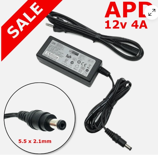 Genuine OEM APD AC Adapter DA-48Q12 12V 4A 48W Power Supply Charger Brand ADP Type Adapter Connection Split/D