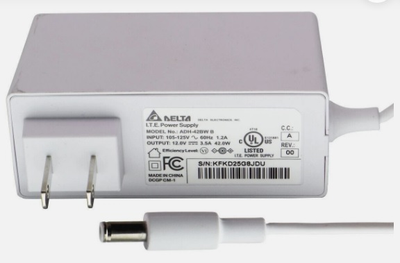 Delta (12V/3.5A) 42-WATT ITE Power Supply Wal Adapter - White (ADH-42BW B) Brand Delta Type Adapter Color Whi