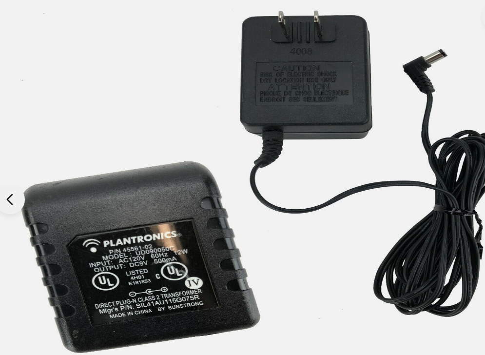 *Brand NEW*Genuine Plantronics UD090050C 9V 0.5A AC Adapter P/N 45561-02 Power Supply