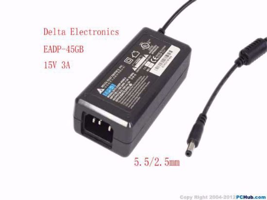 *Brand NEW*13V-19V AC Adapter Delta Electronics 15V 3A, Barrel 5.5/2.5mm, IEC C14 EADP-45GB A POWER Supply