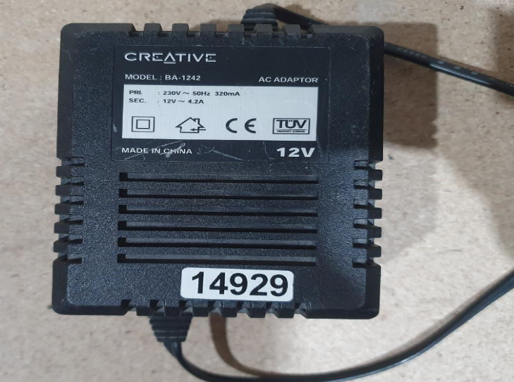 *Brand NEW*Creative BA-1242 12-Volt 4.2Amp AC Adaptor Black Portable Power Supply