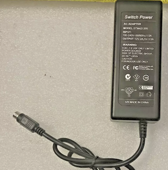 *Brand NEW*Finecom STM421205 5V 1.5A / 12V 2A AC Adapter 6Pin POWER SUPPLY