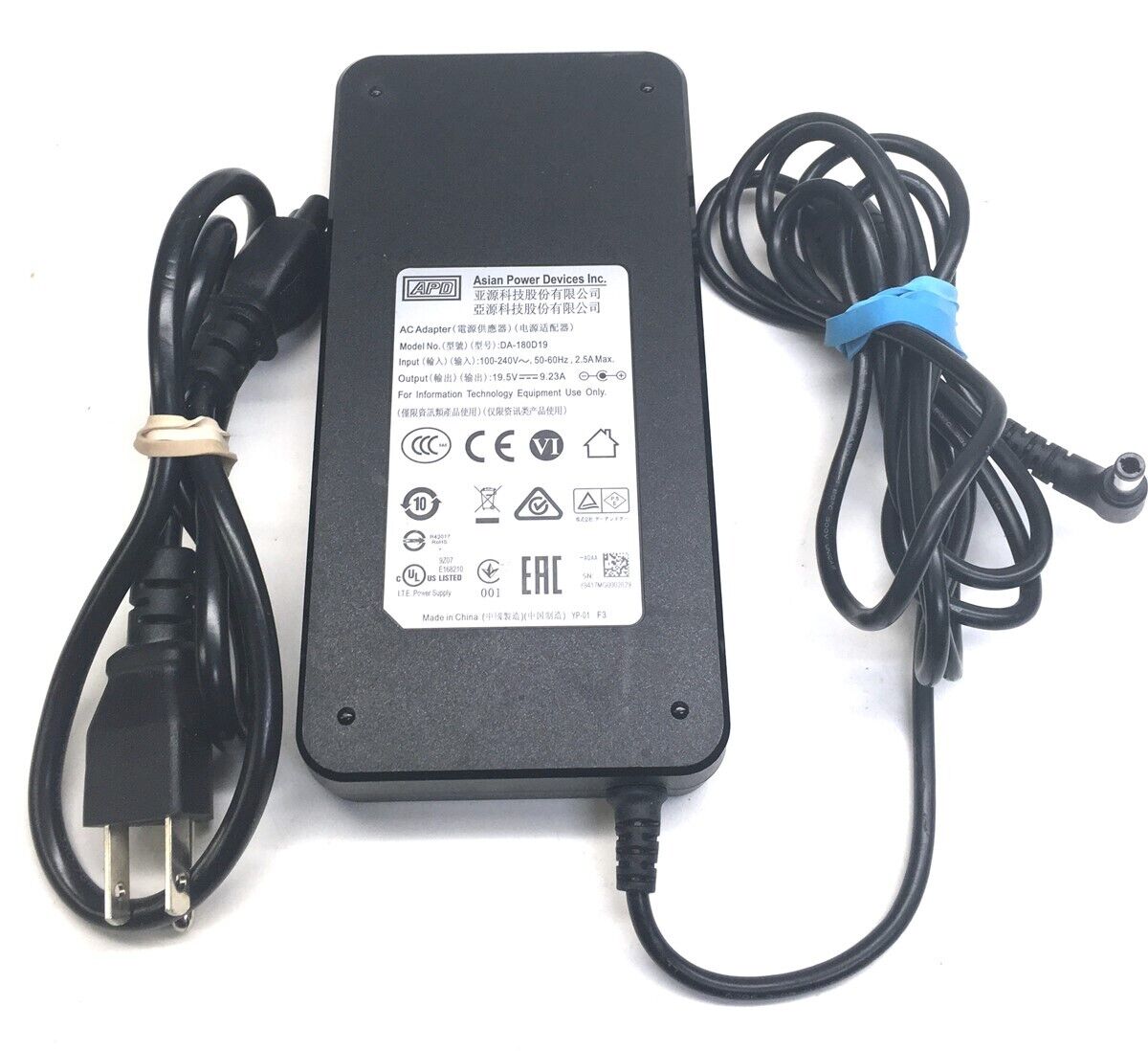 *Brand NEW* for Clevo Sager Laptop DA-180D19 19.5V 9.23A 180W APD AC Adapter Power Supply