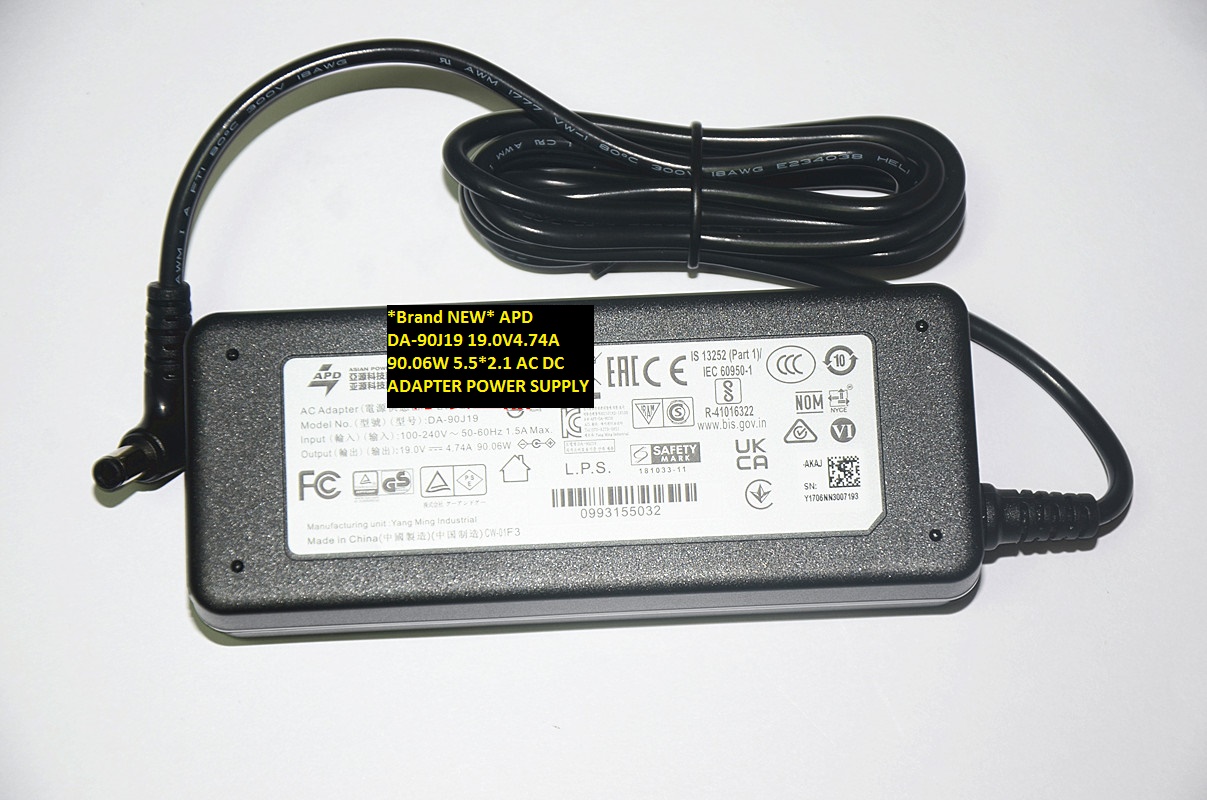 *Brand NEW* APD DA-90J19 19.0V4.74A 90.06W 5.5*2.1 AC DC ADAPTER POWER SUPPLY