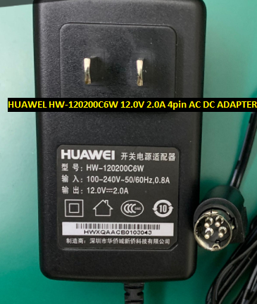*Brand NEW* 12.0V 2.0A 4pin AC DC ADAPTER HUAWEL HW-120200C6W POWER SUPPLY - Click Image to Close