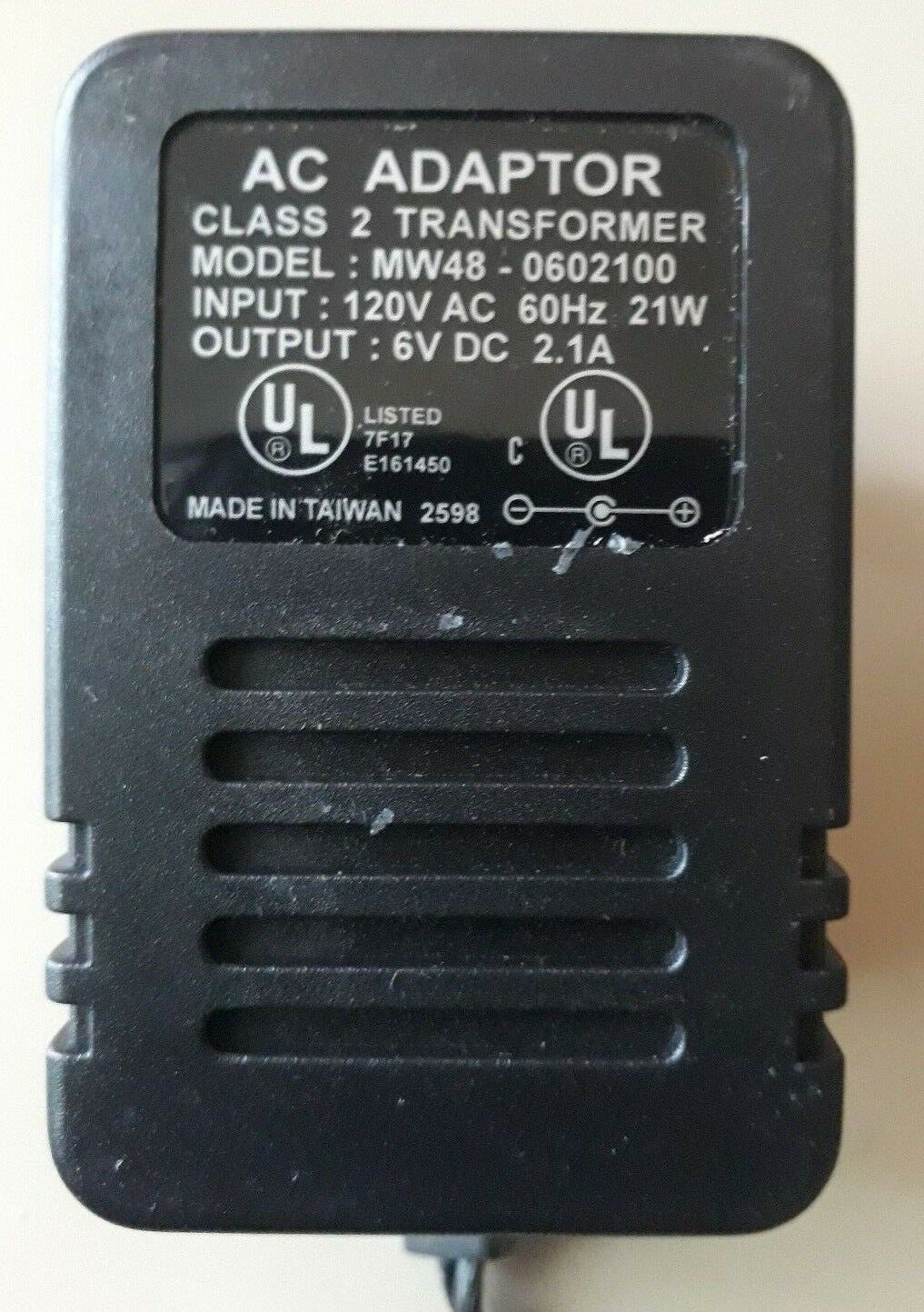 *Brand NEW* MW48-0602100 Class 2 Transformer 6V 2.1A Ac Adapter - Click Image to Close