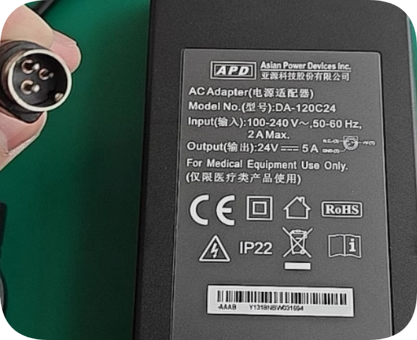 *Brand NEW* APD output 24V 5A power adapter model DA-120C24 round three-pin 3-core power supply