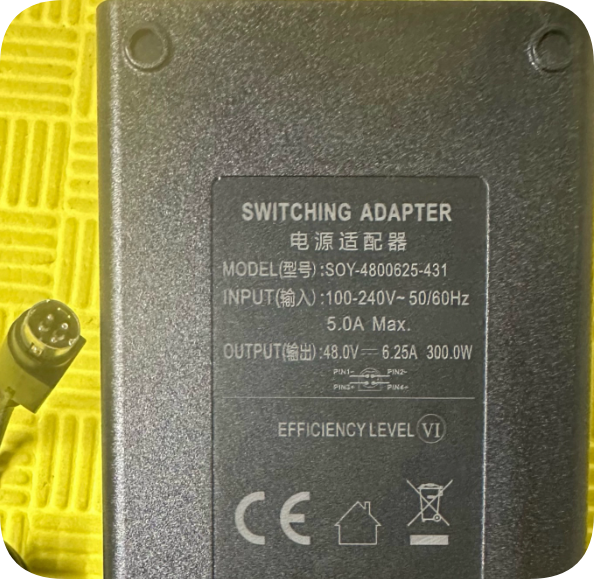 *Brand NEW*Soyuan 48V6.25A four-pin 4-core power adapter SOY-4800625-431 DC DC48V 300W 4-pin