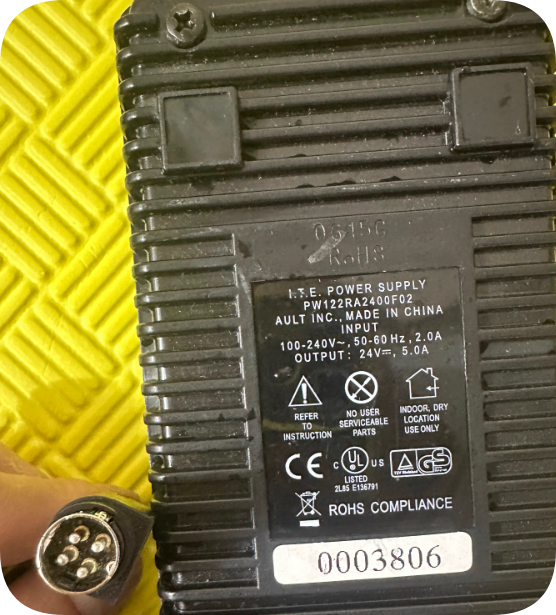 *Brand NEW* +24V 5.0A PW122RA2400F02 MENB1121A2451F04 Power Adapter Black 6-Pin Plug/ 4-Pin Power Supply