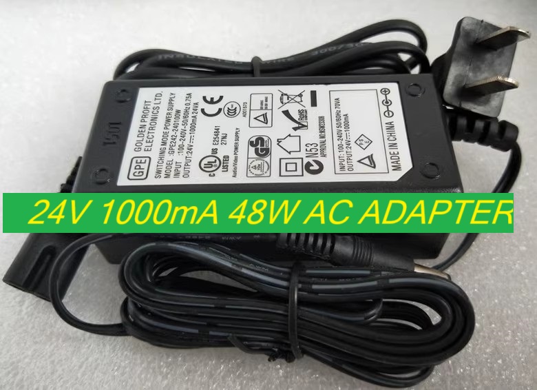 *Brand NEW*GPE242-240100W GPE FL-1705BW 24V 1000mA AC ADAPTER Power Supply - Click Image to Close
