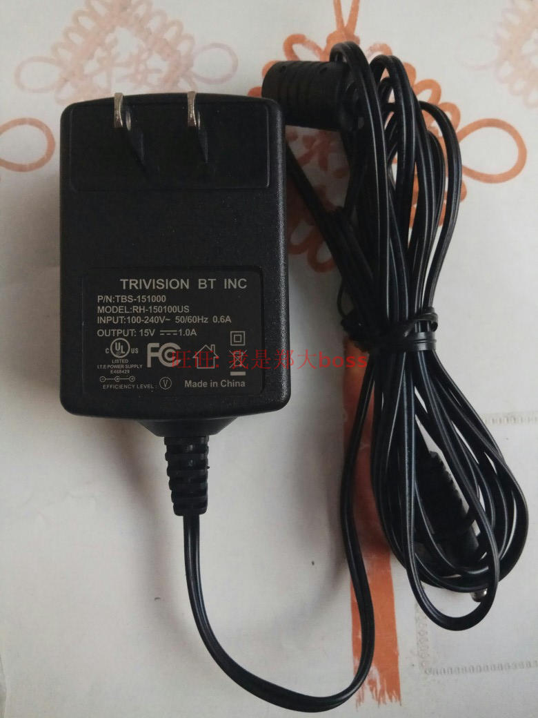 *Brand NEW* TRIVISION BT INC RH-150100US 15V 1.0A AC ADAPTER Power Supply