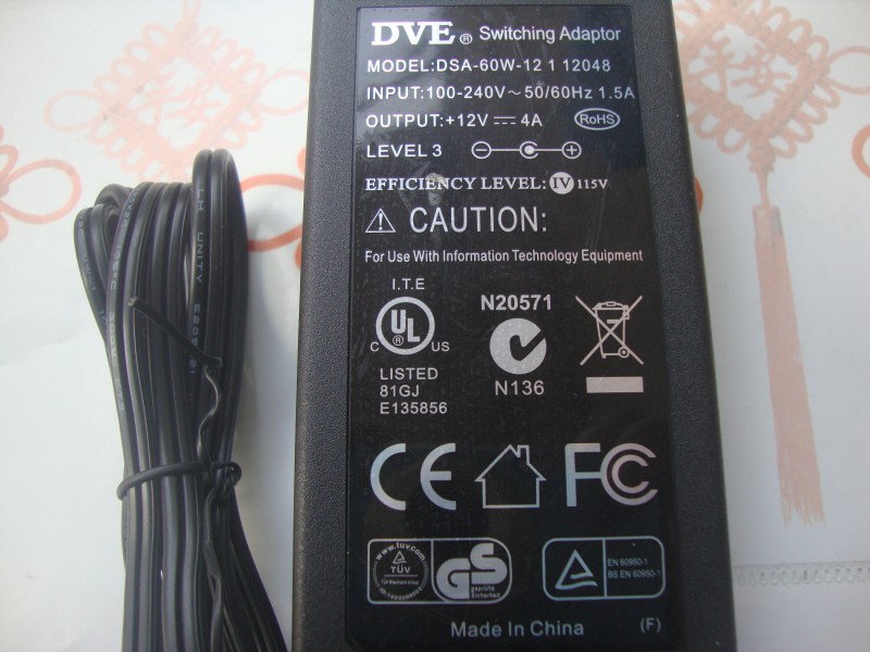 *Brand NEW*DSA-60W-12 1 12048 DVE 12V 4A AC DC Adapter POWER Supply