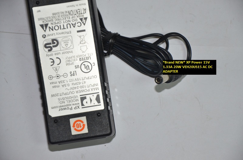 *Brand NEW* XP Power 15V 1.33A 20W VEH20US15 AC DC ADAPTER