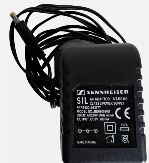 *Brand NEW*9V 200mA AC Adapter SENNHEISER NT-RS100 093777 Model BD090020D POWER SUPPLY