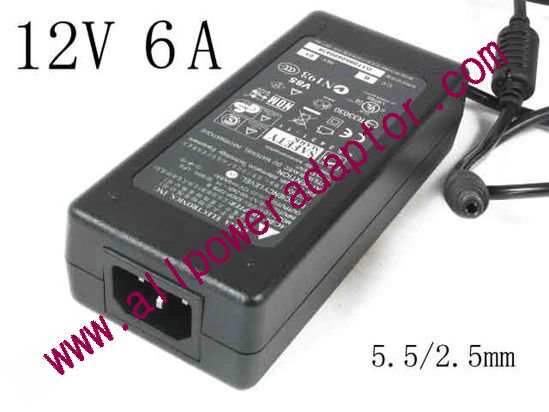 *Brand NEW*Delta Electronics EADP-72FB 12V 6A AC Adapter 5V- USB 5.5/2.5mm C14 - Click Image to Close