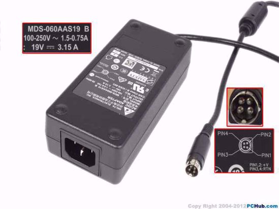 *Brand NEW*13V-19V AC Adapter Delta Electronics MDS-060AAS19 POWER Supply