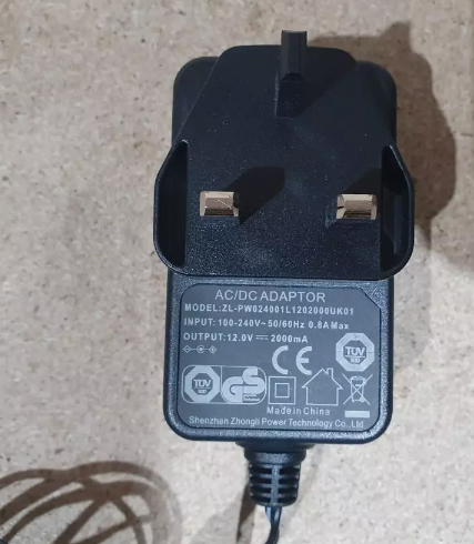 *Brand NEW*PW024001L1202000UK01 12.0V 2000mA AC/DC Adaptor Compact 3-Pin Power Supply