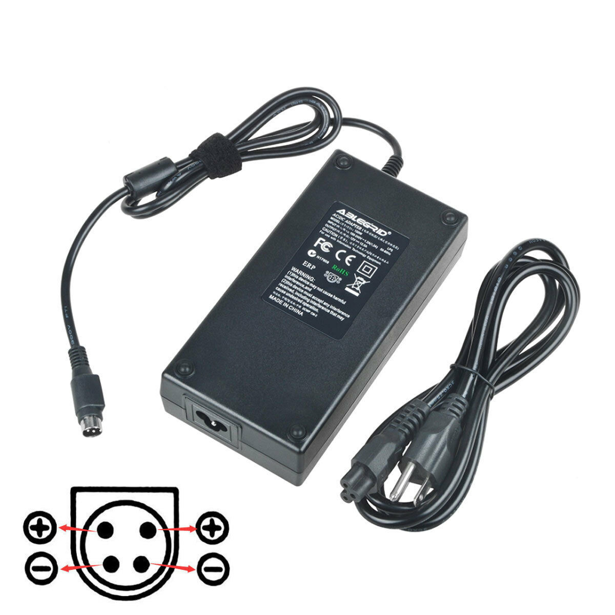 *Brand NEW*4-Pin AC Adapter Charger for Dell FSP150-AHAN1 LCD 9NA1350204 Power Cord Mains