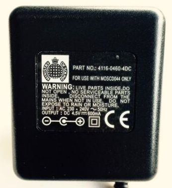NEW 4.5V 600mA MINISTRY OF SOUND MOSCD044 4116-0460-4DC Ac/Dc Adapter