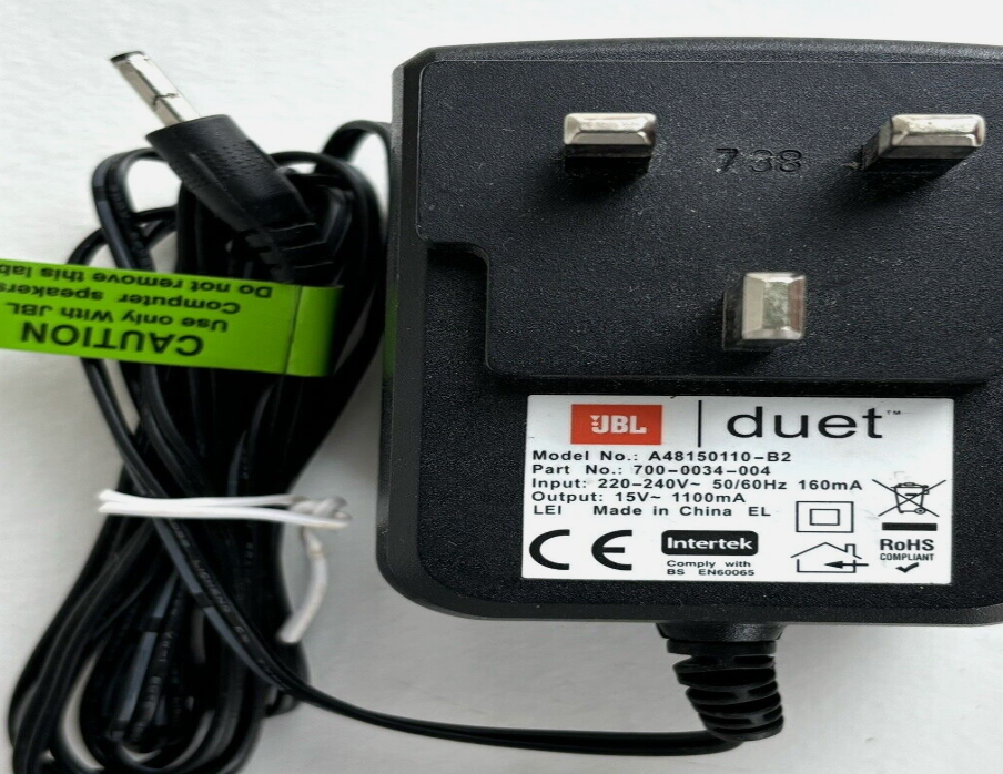 *Brand NEW*JBL duet A48150110-B2 15V 11OOmA AC ADAPTER POWER SUPPLY