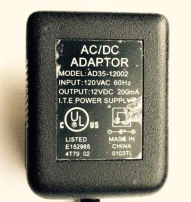 NEW 12VDC 200mA AD35-12002 UL I.T.E POWER SUPPLY AC/DC ADAPTER
