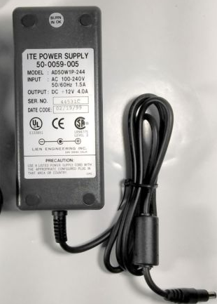 New 12V 4A ITE AD50W1P-244 50-0059-005 Standard Laptop AC Power Adapter