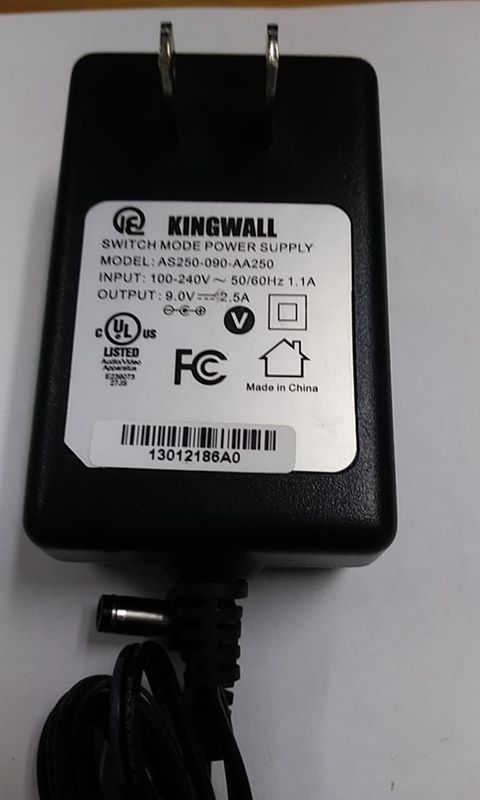 NEW 9V 2.5A Kingwall AS250-090-AA250 Power Tower AC Cable Supply Adapter