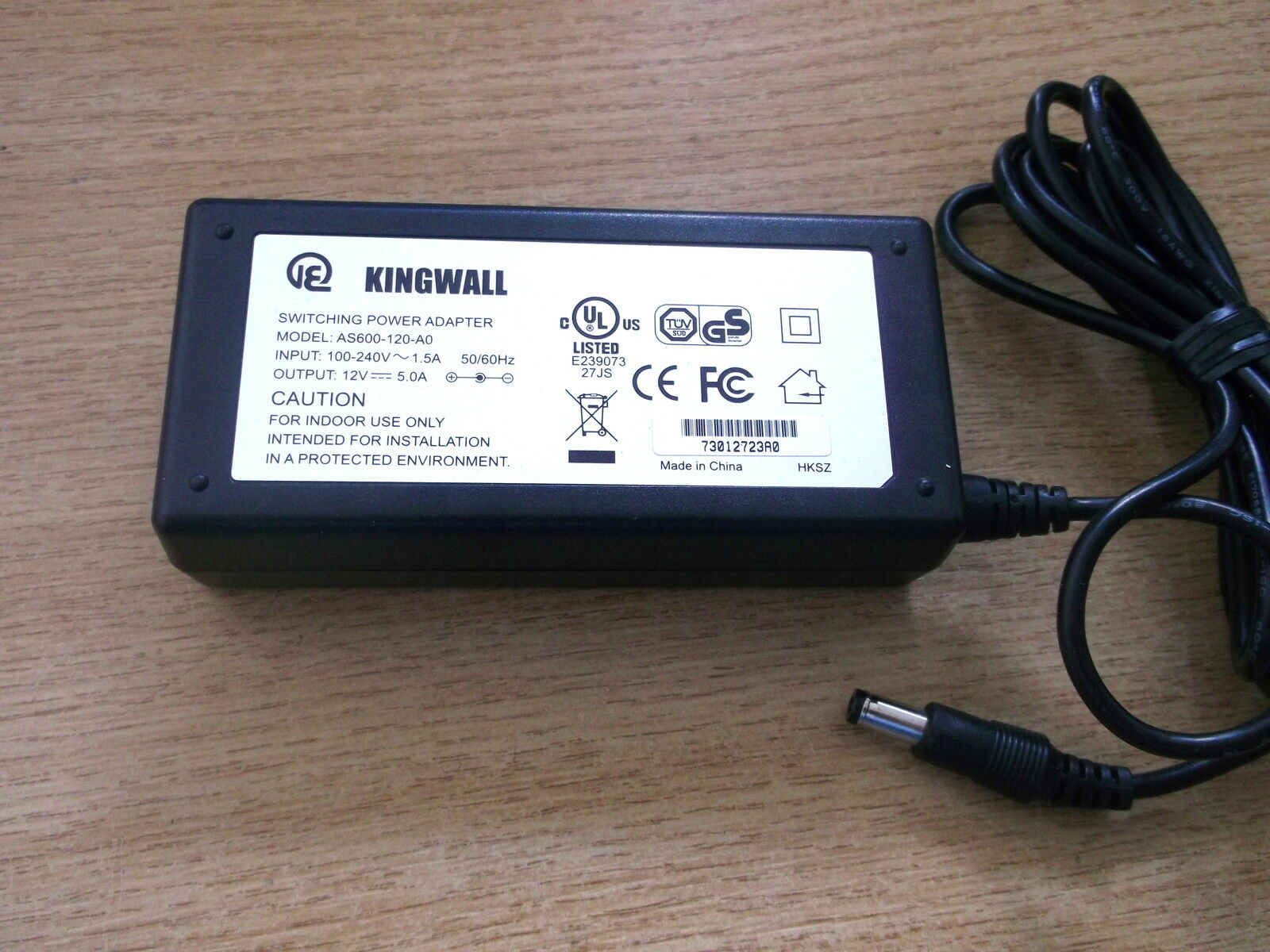 NEW 12V DC 5A KINGWALL AS600-120-A0 AC ADAPTER - Click Image to Close