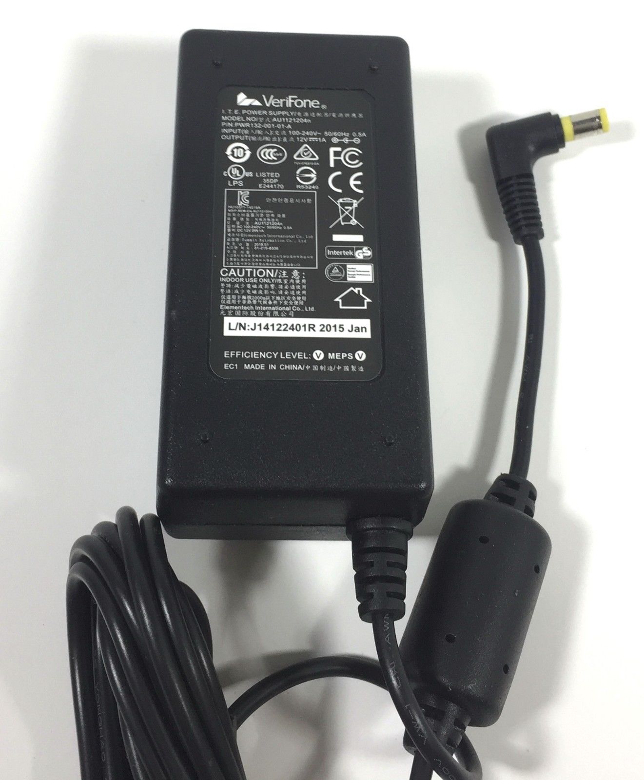 NEW 12V 1A VeriFone AU1121204n AC Adapter VX 680 PWR132-001-01-A