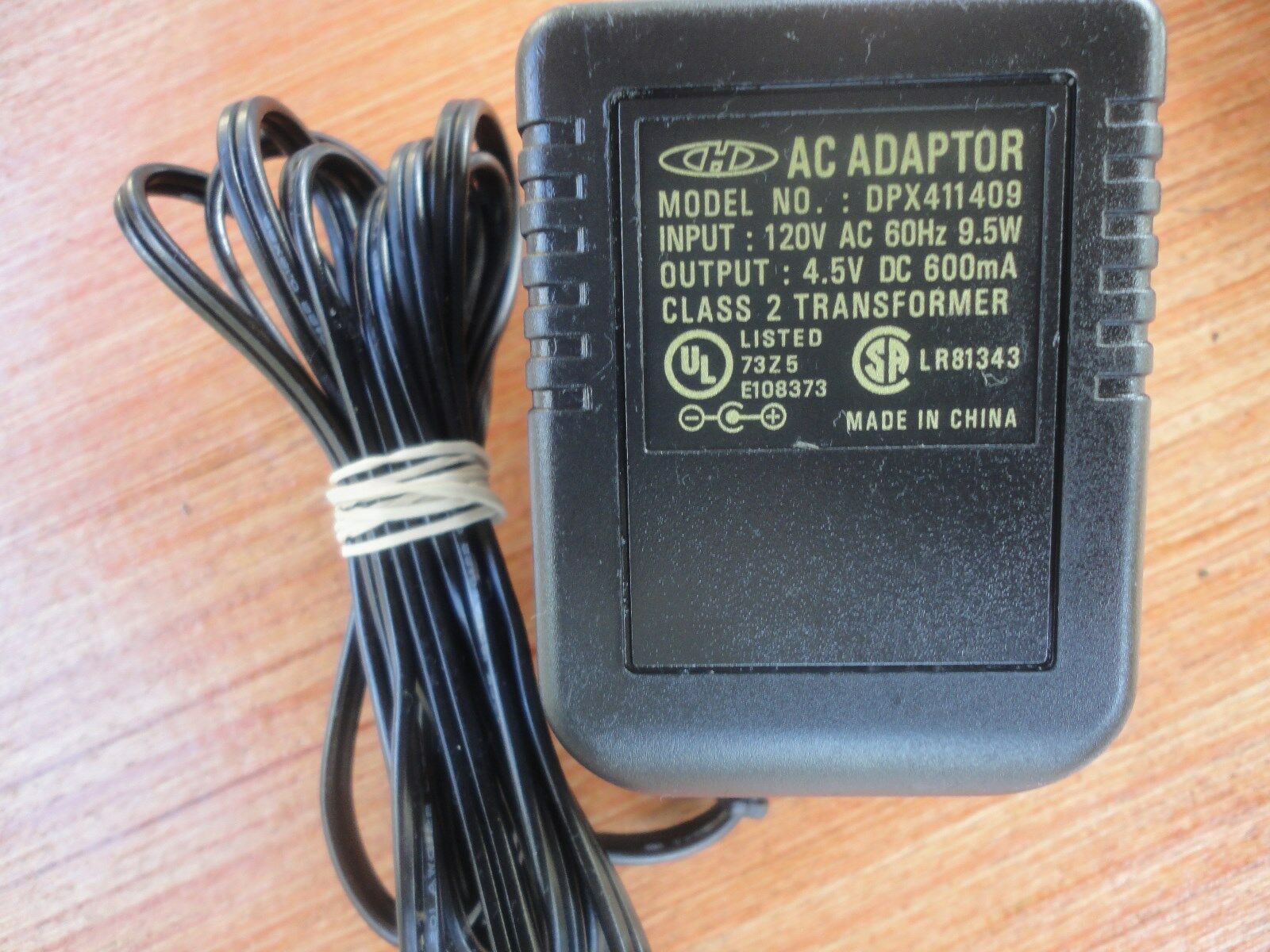 New 4.5V 600mA DPX411409 Class 2 Transformer Power Supply Ac Adapter