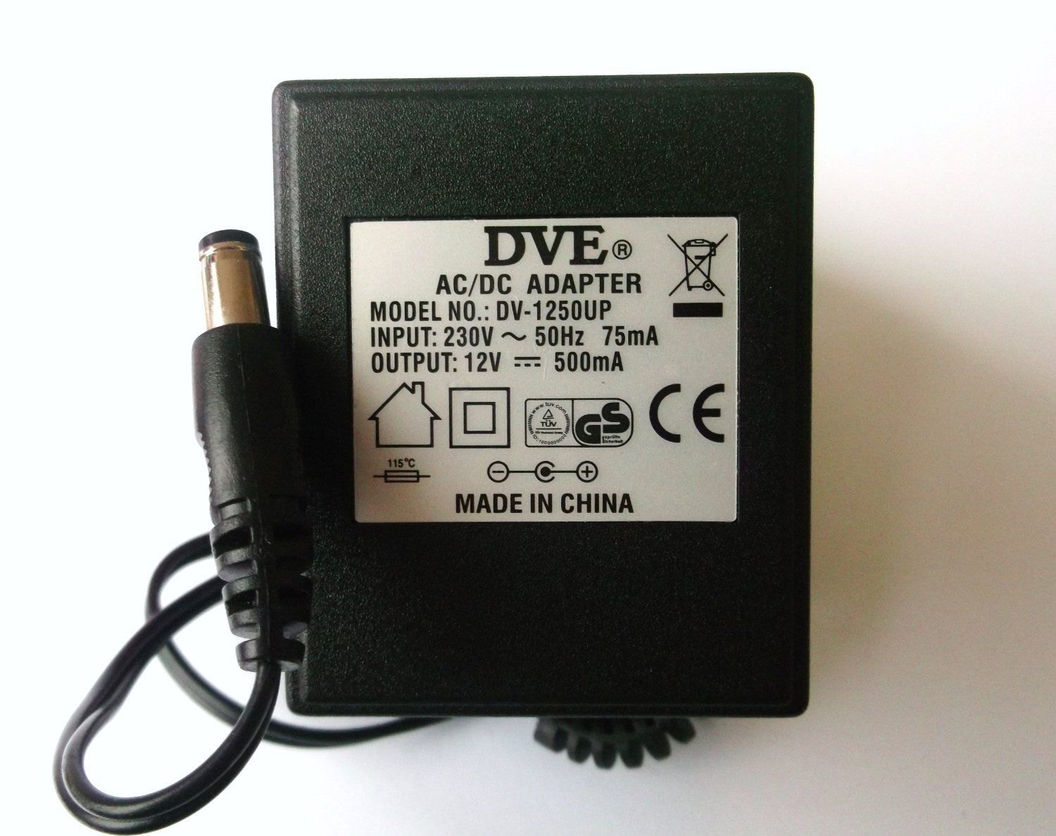 NEW ORIGINAL DVE DV-1250UP POWER SUPPLY AC ADAPTER 12V 500mA EU PLUG