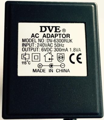 NEW 6V 300mA Dve DV-6300RUK Ac Adapter