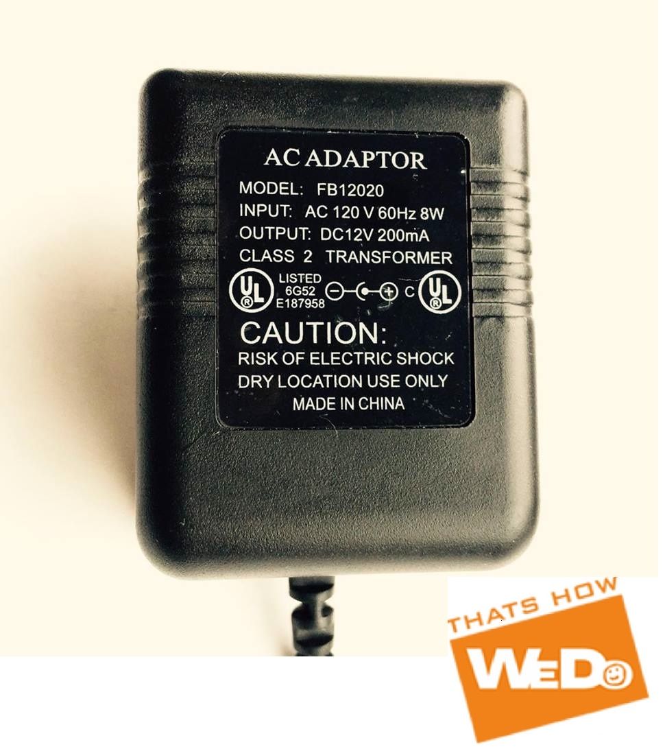 NEW 12V 200mA FB12020 UL CLASS 2 TRANSFORMER AC ADAPTER