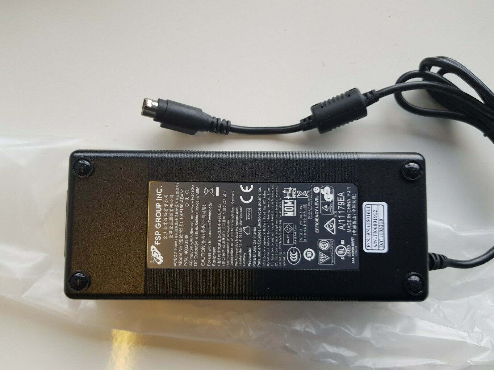 NEW 19v 7.89a Fsp Gruppe Ac Adapter Fsp150-aban1 4-polig Din 9na1501611