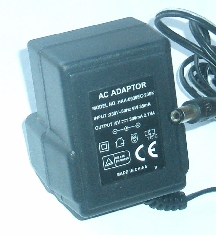 New 9V 300mA HKA-0930EC-230K Power Supply Ac Adapter