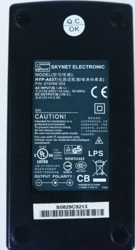 New 12V 2.5A Skynet HYP-A037 870066-002 Symbol L4100 AC Adapter