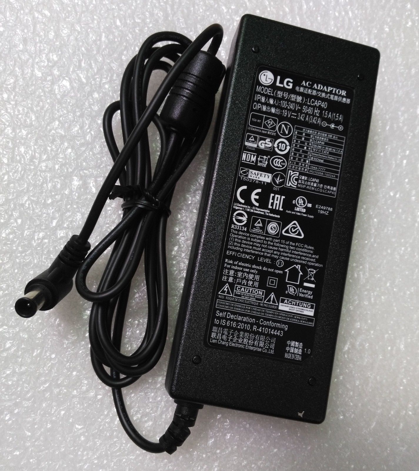 New 19V 3.42A LG Electronics LCAP40 Power Supply AC Adapter Charger for 43LH510V LED TV