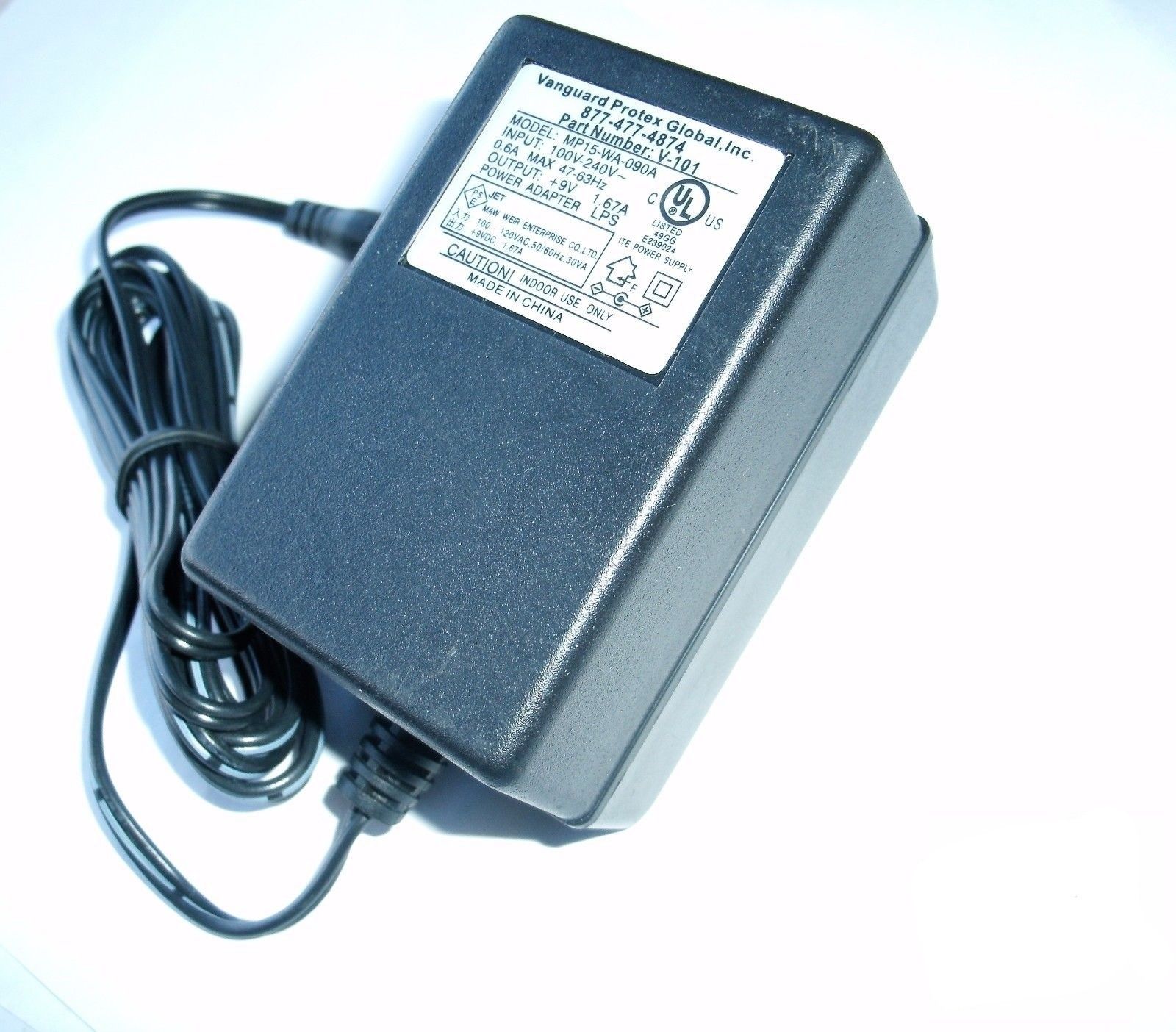 New 9V 1.67A VANGUARD PROTEX GLOBAL MP15-WA-090A V-101 Power Supply AC ADAPTER