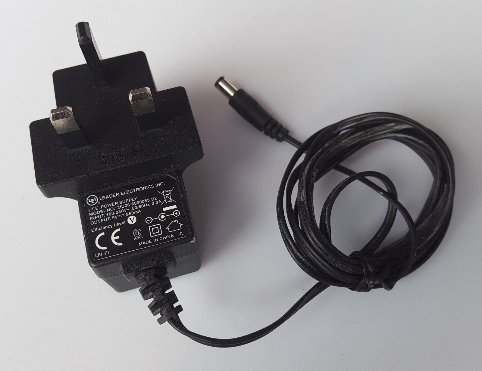 New 9V DC 0.85A LEI LEADER ELECTRONICS INC MU08-6090085-B2 Power Supply Ac Adapter