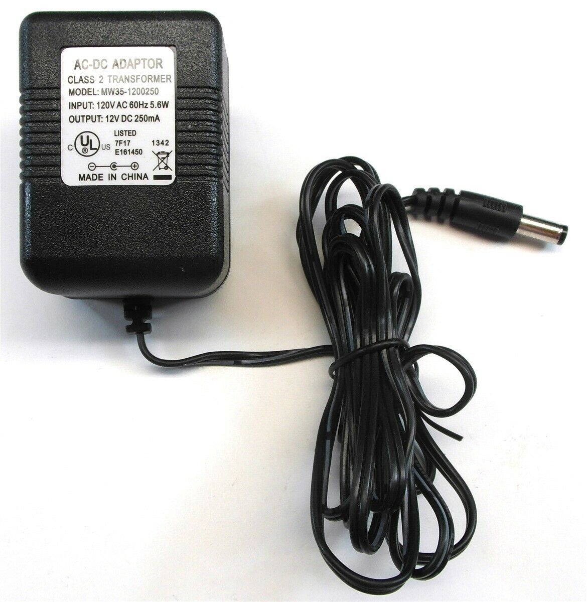 New 12V 250mA MW35-1200250 Class 2 Transformer Power Supply Ac Adapter