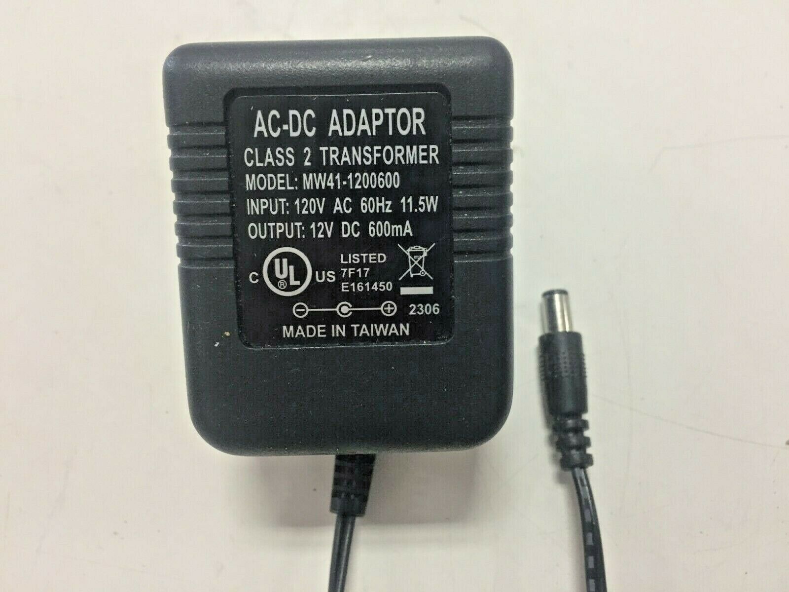 New 12V 600mA MW41-1200600 Class 2 Transformer Power Supply Ac Adapter